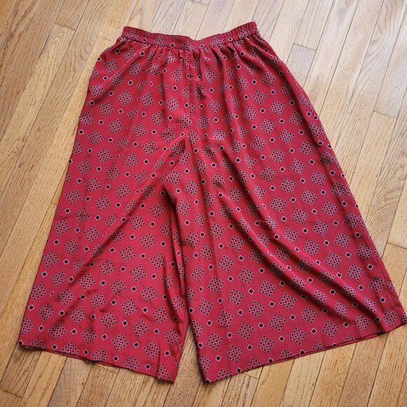 YOKO Skirt Pants Culottes Wide Leg Cropped Flowy Tie Front - Picture 7 of 11